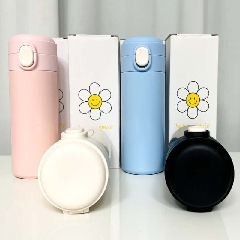쁘띠끄 원터치 파스텔 텀블러 350ml 화이트