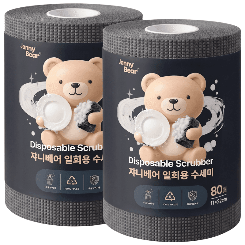 쟈니베어 일회용 수세미 80매입 2개
