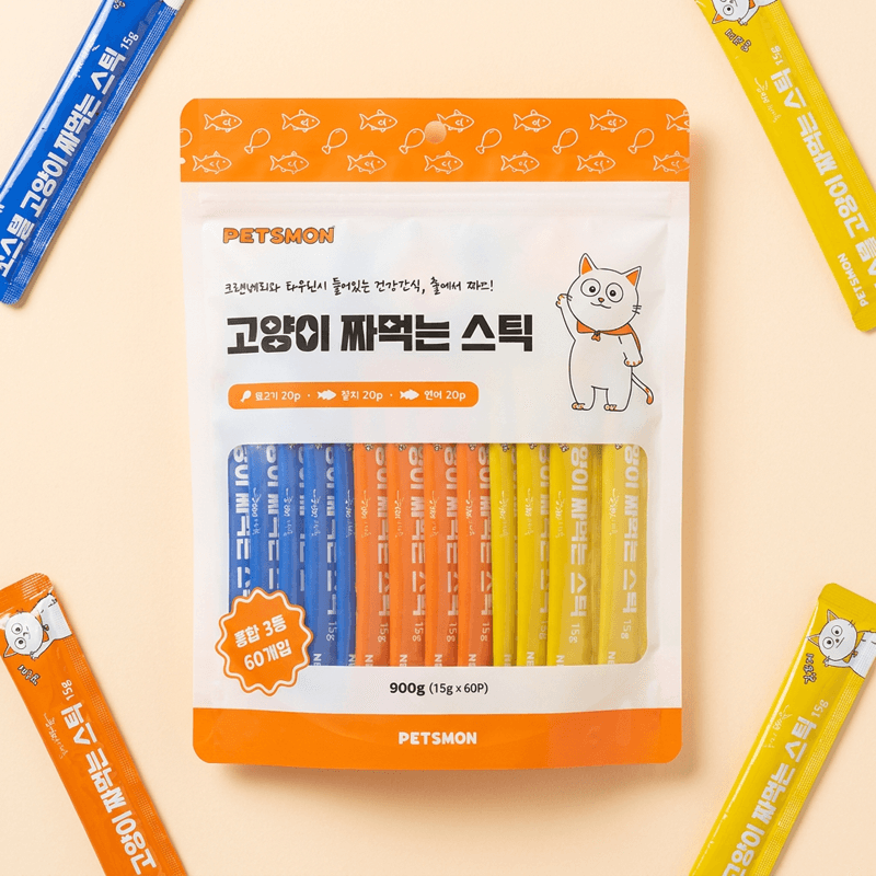 펫츠몬 고양이 짜먹는 스틱 혼합맛 60개입