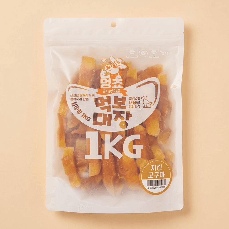 먹보대장 강아지 간식 치킨고구마 1kg