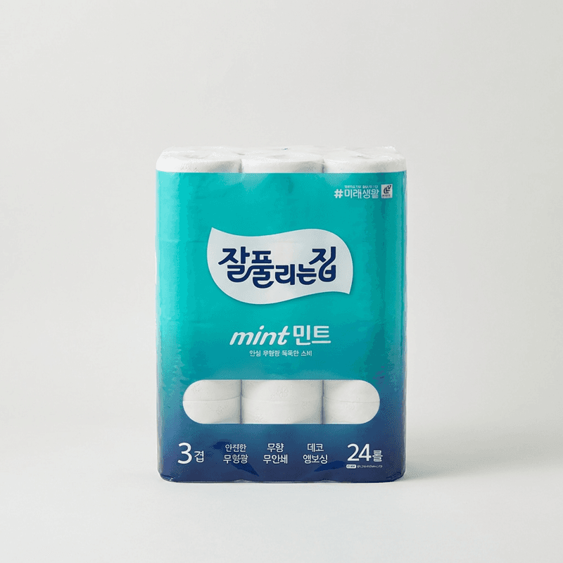 잘풀리는집 민트 3겹 화장지 24롤 3팩