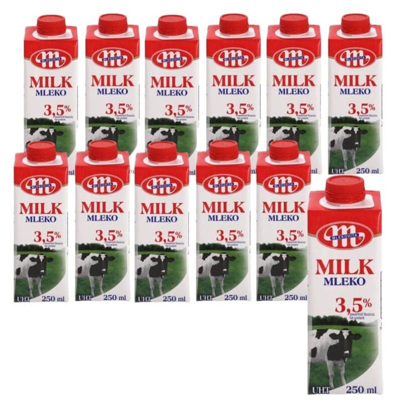 믈레코비타 3.5% 멸균우유 250ml 12개