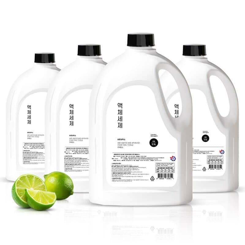 바른세탁소 액체세제 라임향 2.5L 4개