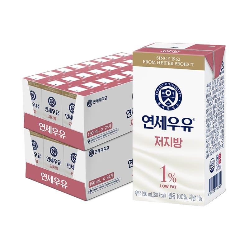 연세우유 멸균우유 저지방 190ml 48개