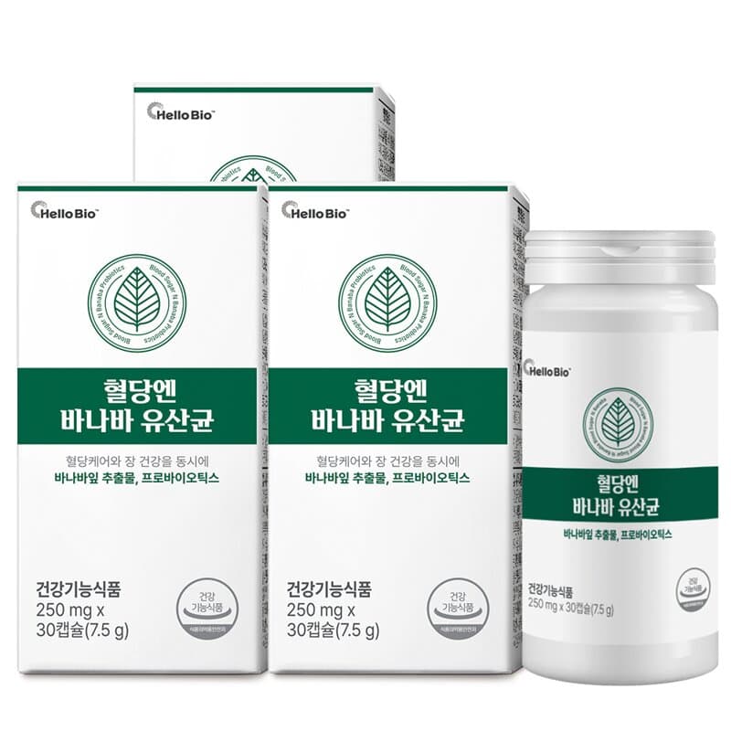 헬로바이오 혈당엔 바나바 유산균 3박스