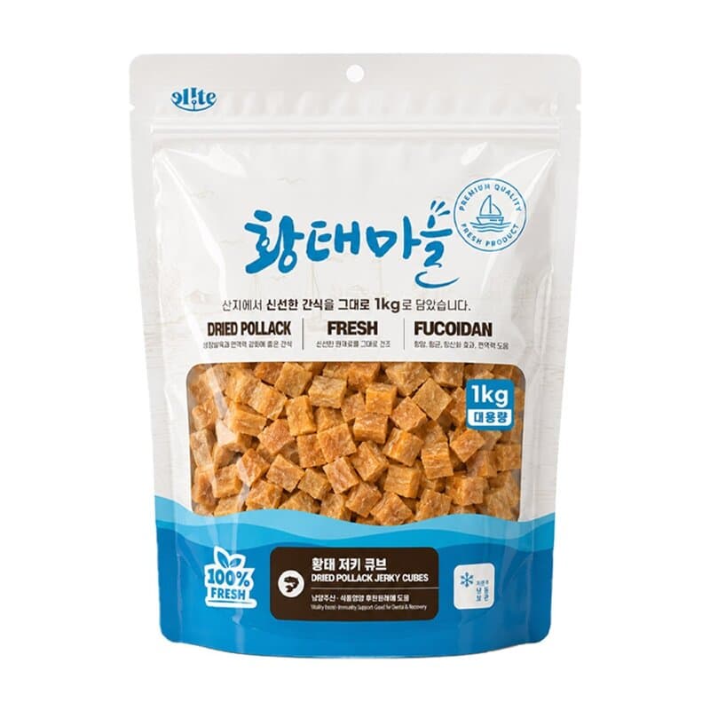 황태마을 황태큐브져키 1kg 강아지간식