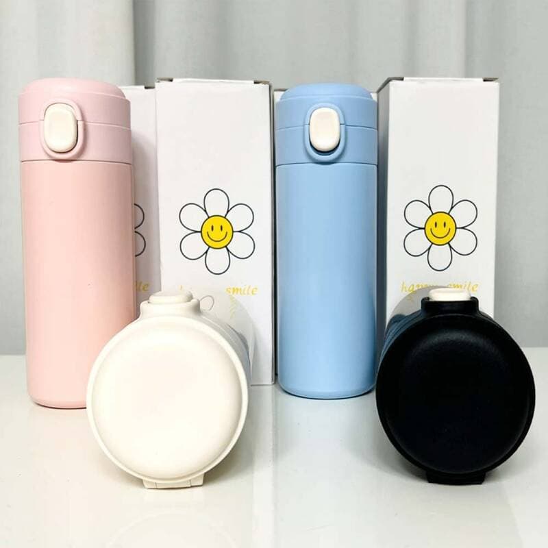 쁘띠끄 원터치 파스텔 텀블러 350ml 핑크