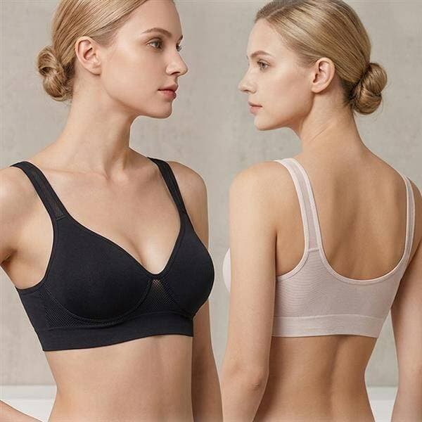 에뜨랑제 Cool Mesh Sports Bra Top 6001, Light Beige 90B, 3-Pack