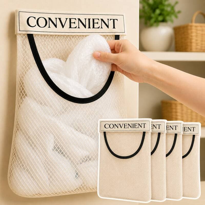 Mesh Storage Pocket, Ivory, Pack of 4