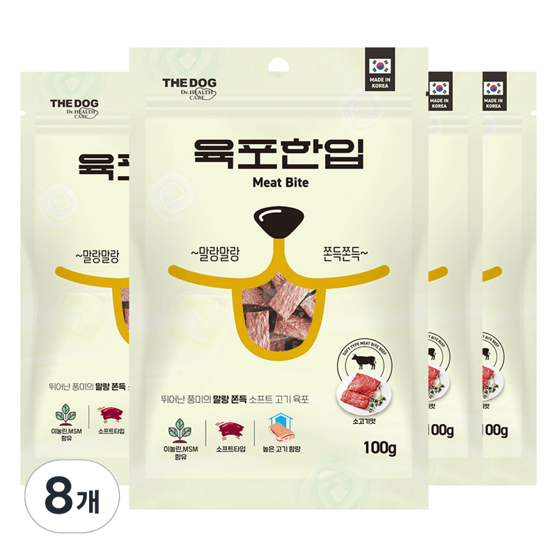 더독 육포한입 강아지 간식 100g 5개