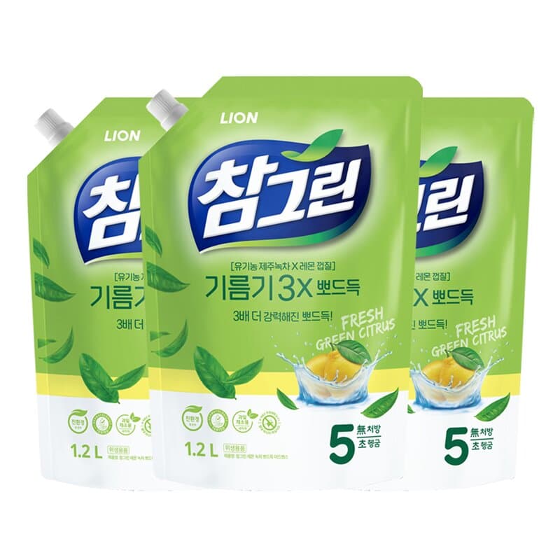 참그린 뽀드득 어드밴스 주방세제 1.2L 4개