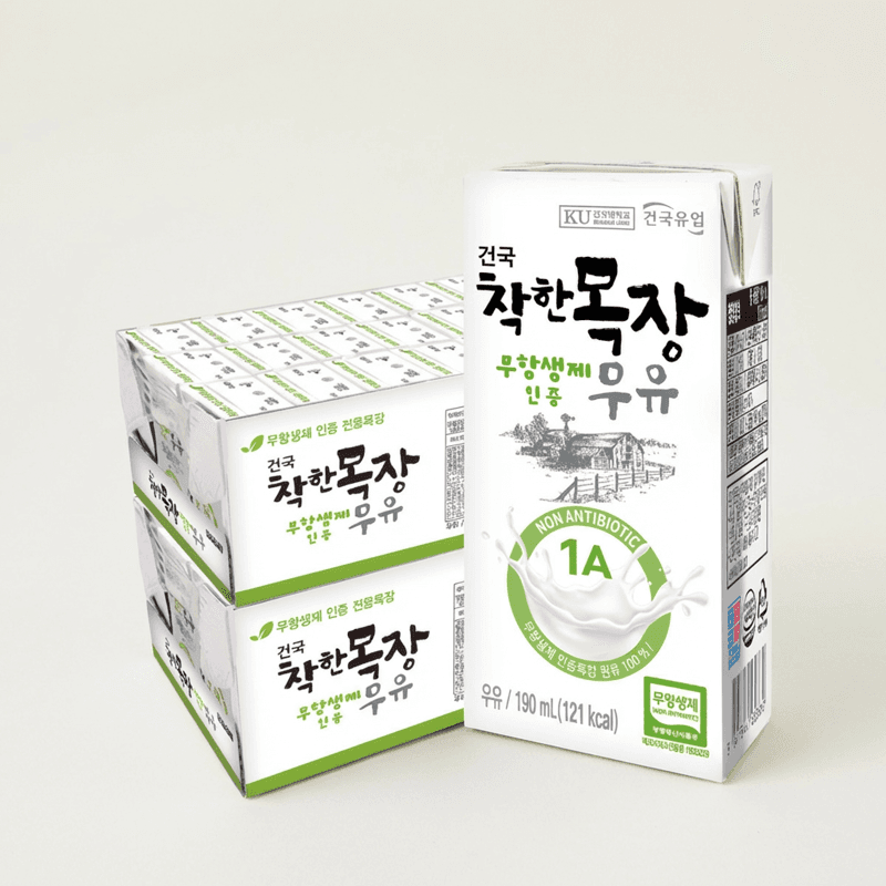 건국유업 착한목장 무항생제 우유
