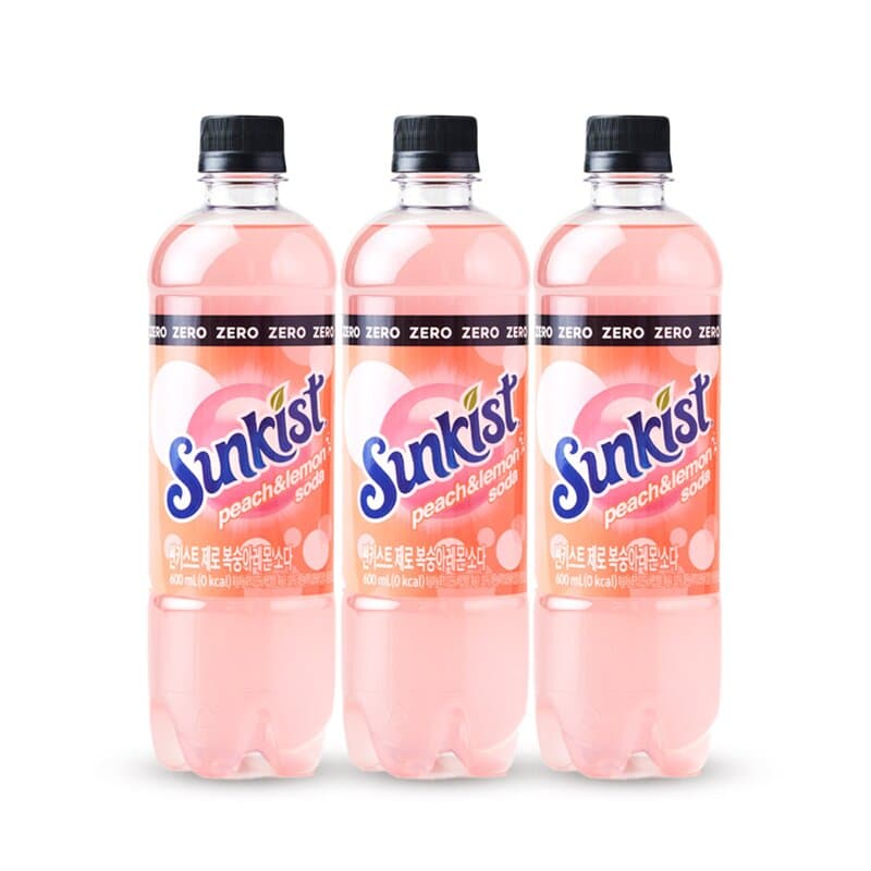 썬키스트 제로 복숭아레몬소다 600ml 24개