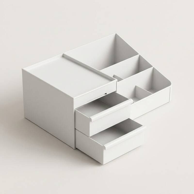 3-Tier Cosmetics Drawer Organizer, White, 16x34cm