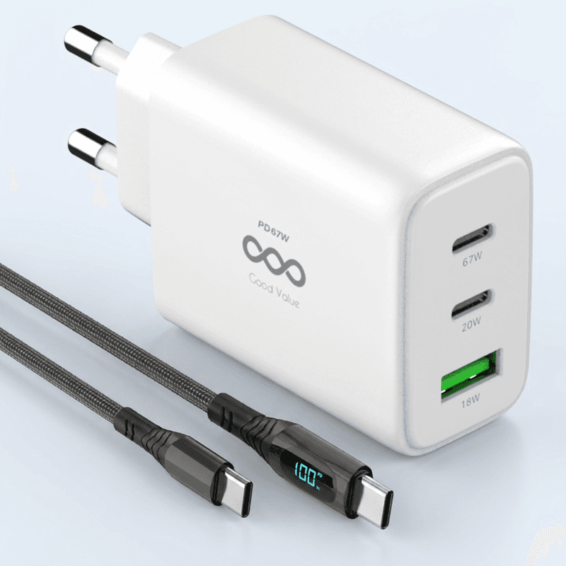Good Value GaN 67W Charger + 100W Cable