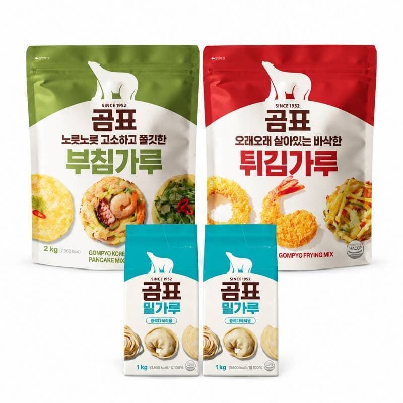 Gompyo Pancake Mix 2kg + Frying Mix 2kg + Wheat Flour 1kg x2 Set