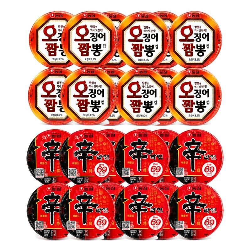 농심 컵라면 소컵 신라면+오징어짬뽕 24개