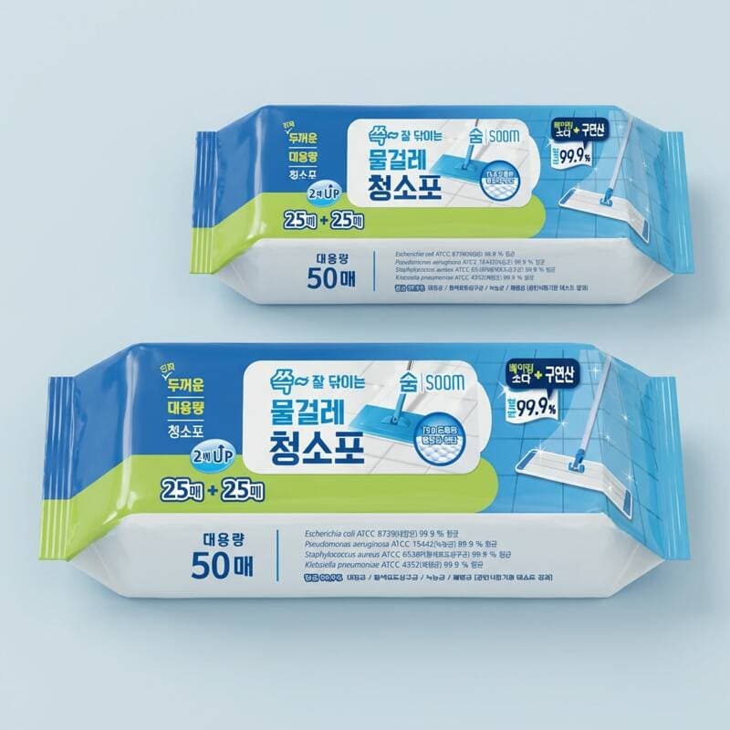 숨 물걸레 청소포 50매입 6팩