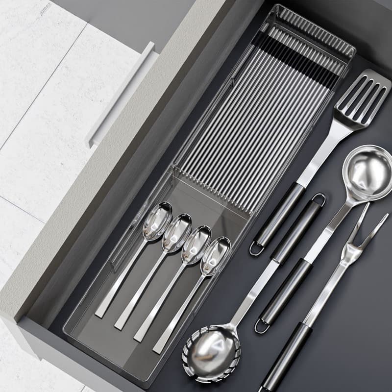 Modular Sink Cutlery Organizer Drawer 10X41X5.2cm