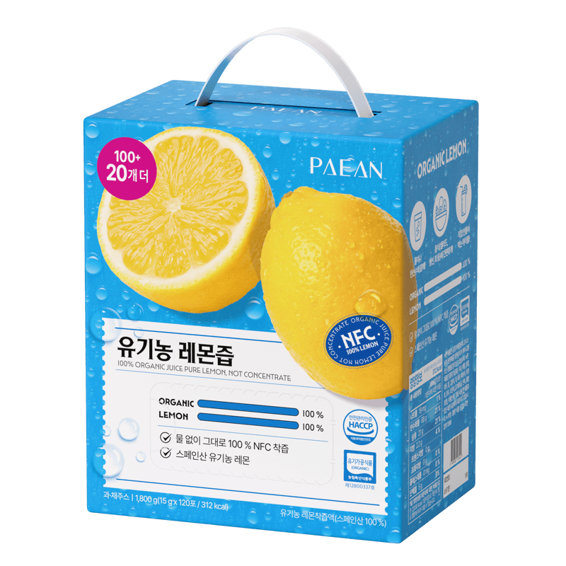 파이안 Organic Lemon Juice 15g x 120 Sachets, 1 Box