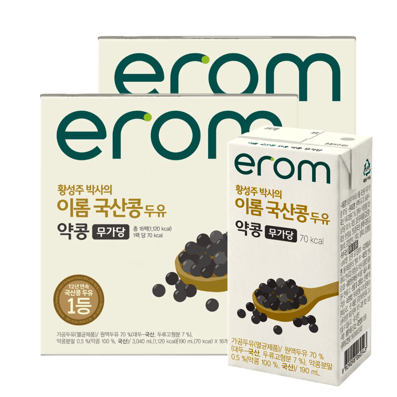 이롬 약콩 무가당 두유 190ml 32개