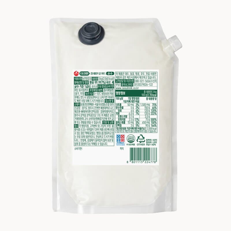 서울우유 더진한 플레인 요거트 3kg