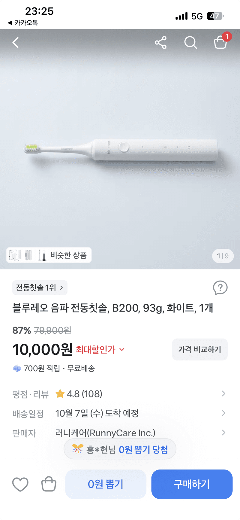 블루레오 B200 음파 전동칫솔