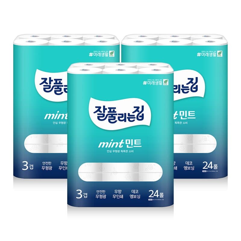 잘풀리는집 민트 3겹 화장지 3팩