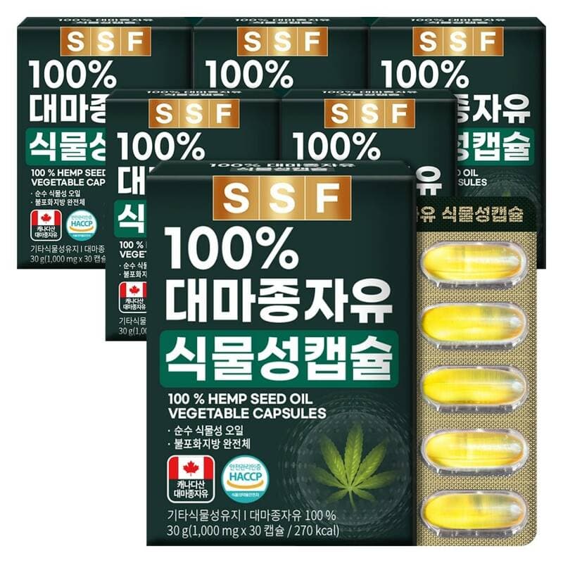 Sunsu Food Hemp Seed Oil 30 Capsules, 6 Boxes