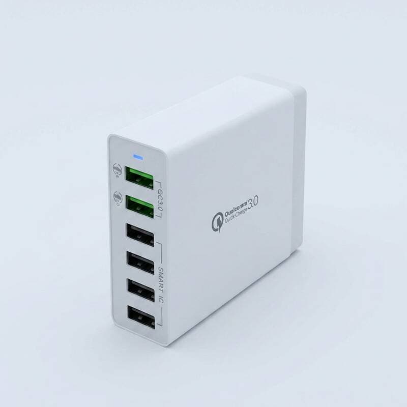 Snap 6-Port USB Fast Charger QC 3.0 White