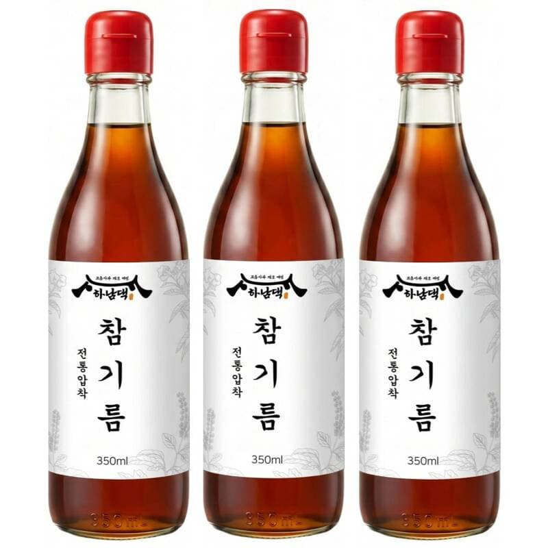하남댁 전통 참기름 350ml 3병