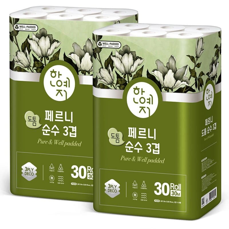 페르니 도톰 순수 3겹 화장지 30롤×2