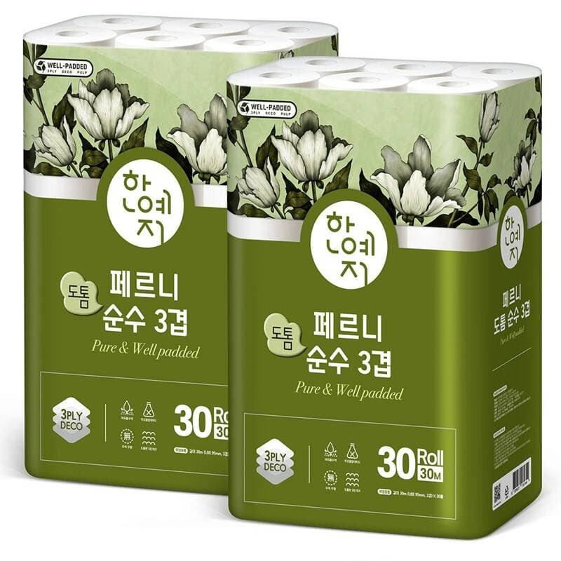 페르니 도톰 순수 3겹 화장지 30롤x2