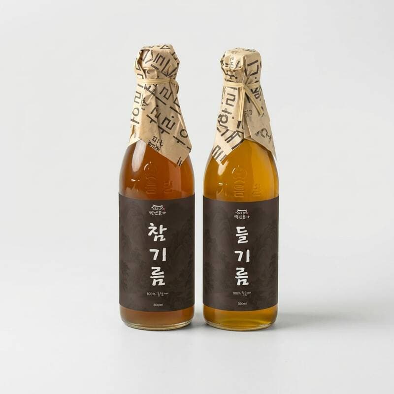 백년본가 참기름·들기름 350ml 세트
