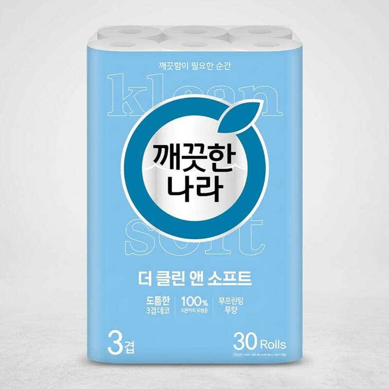 Kkaekkeutanara The Clean & Soft 30 Rolls
