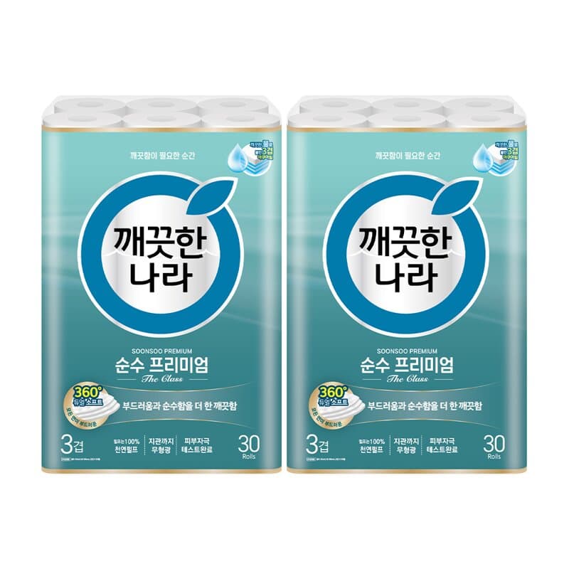 깨끗한나라 더 클래스 3겹 60롤