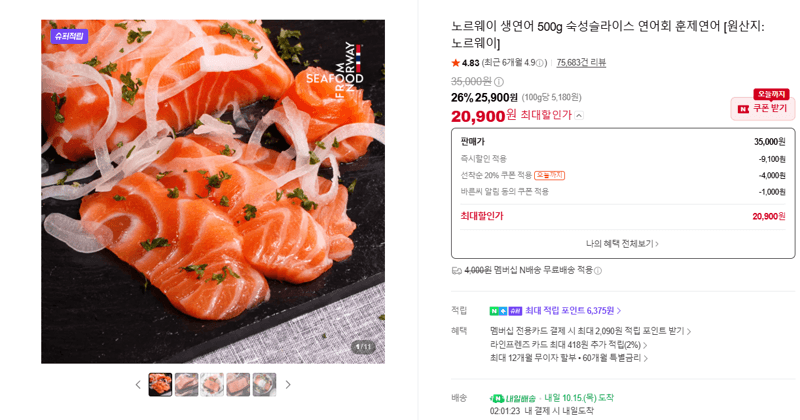 Norwegian Fresh Salmon 500g Aged Sliced