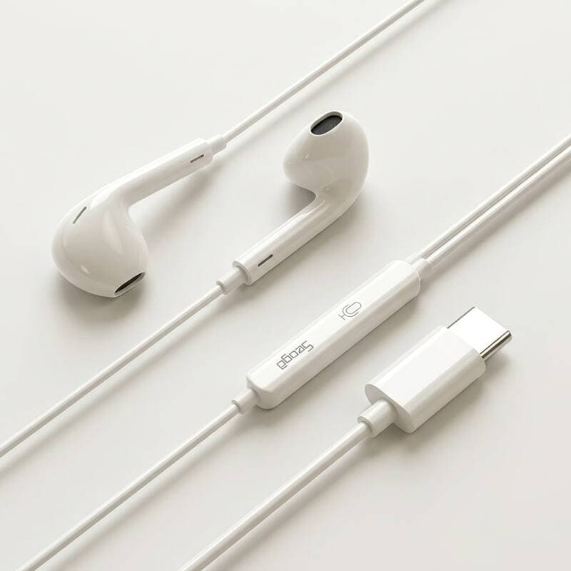 Seoga USB-C Open-Ear Wired Earphones, White