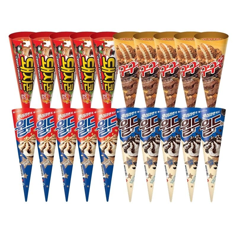 Lotte Cone Ice Cream 4-Type Set