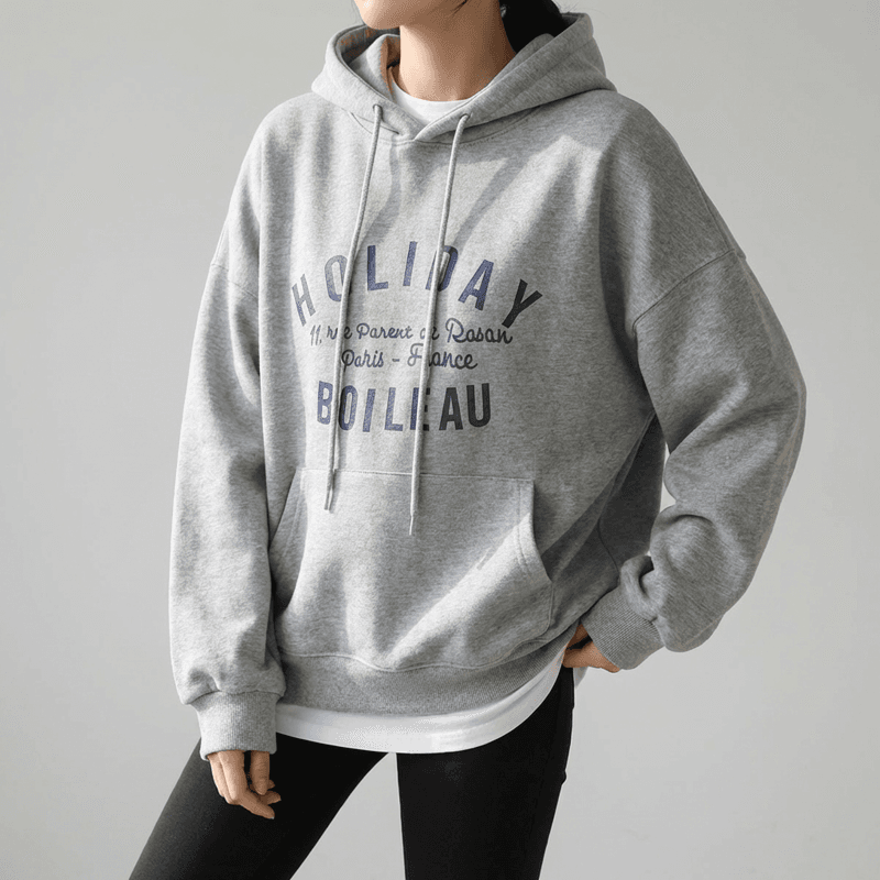 쉬블림로브 멜란지 로고 후드 티셔츠