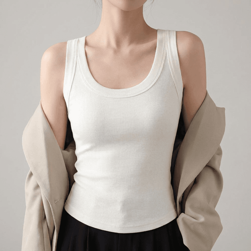 Ribbed Spandex Tank Top 3-Pack (Black/White/Gray)
