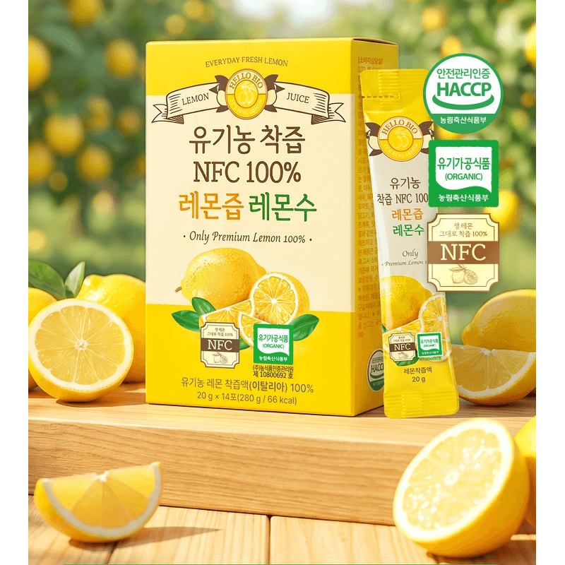 유기농 착즙 레몬즙 레몬수 20g 14포