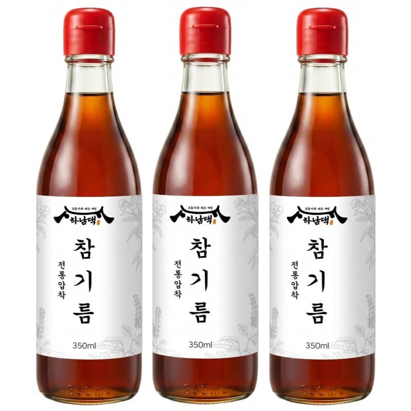 하남댁 전통 참기름 350ml 3병