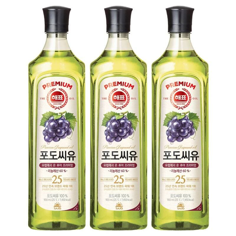 해표 포도씨유 900ml 3개