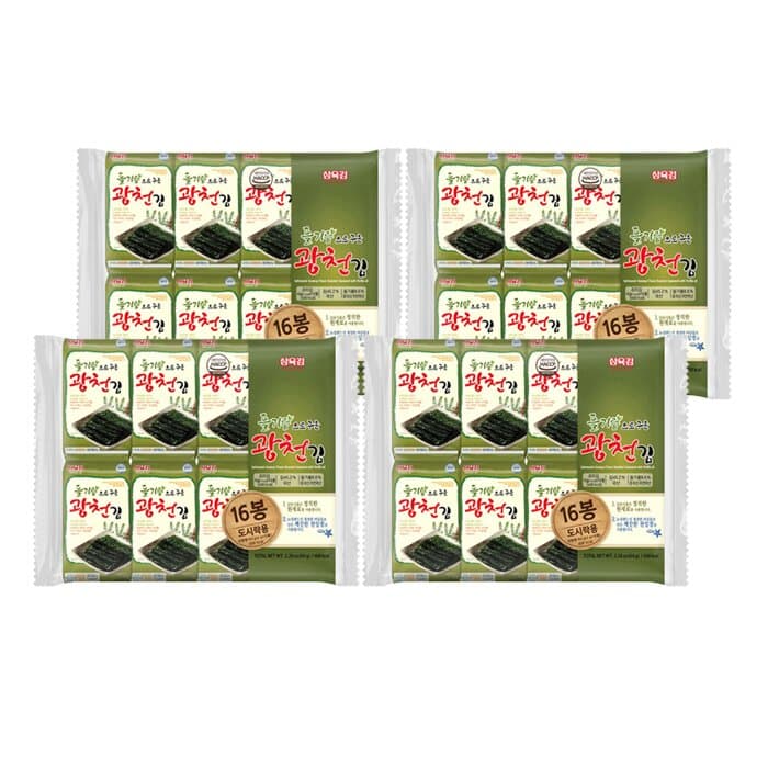Gwangcheon Perilla Oil Roasted Lunchbox Laver 4g x 64 Packs