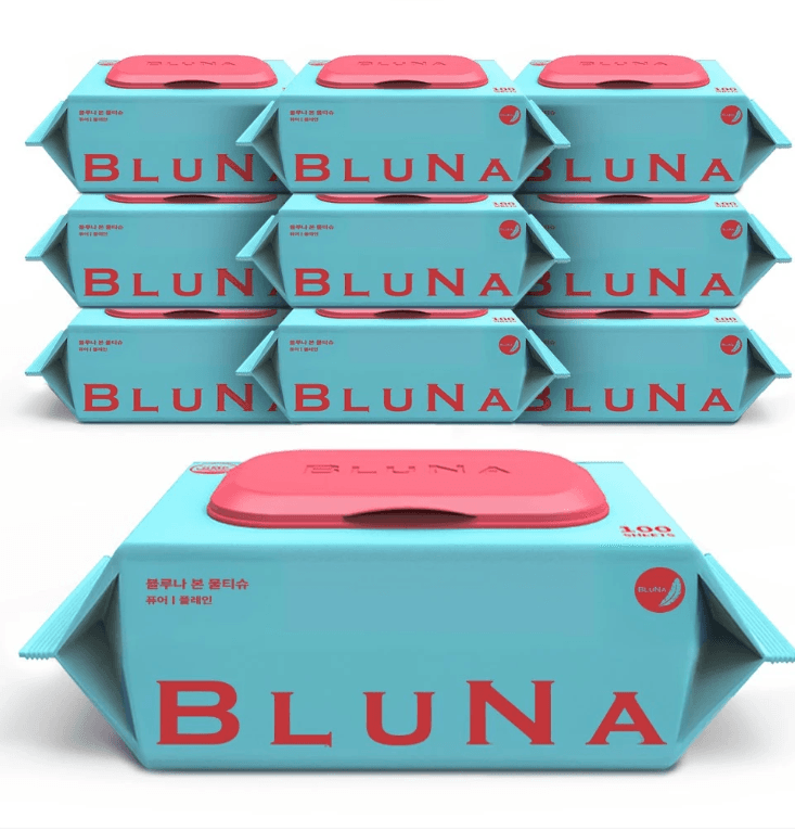 Bluna Bon Pure Cap-Type Wet Wipes 100 Sheets x 10 Packs
