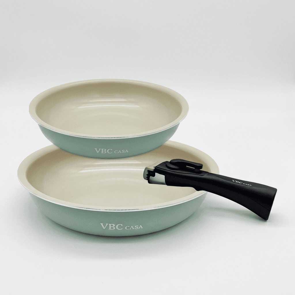 VBC CASA Magic Handsfree Frying Pan 3-Piece Set (Green)