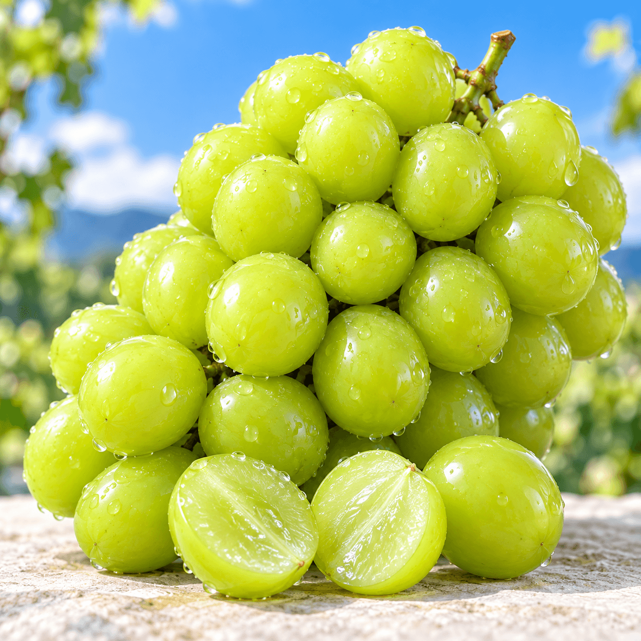 Premium Shine Muscat Grapes 2kg, 1 Box