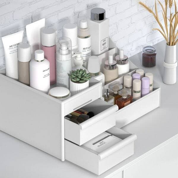 Cosmetic Multi Organizer White 2pcs