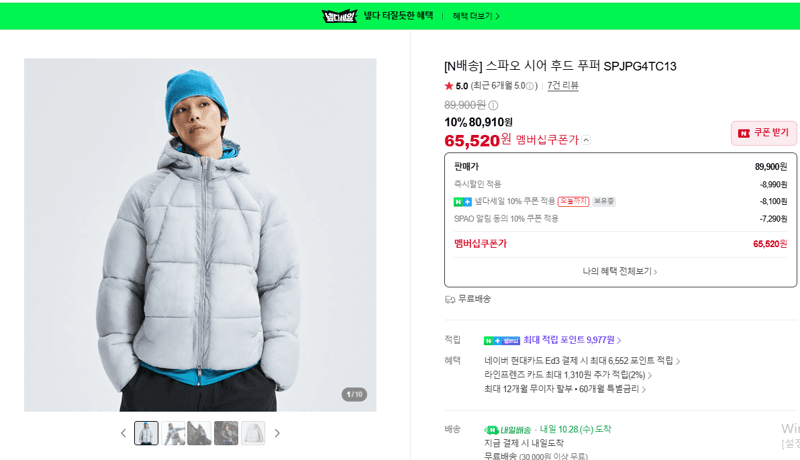 SPAO Sheer Hood Puffer SPJPG4TC13